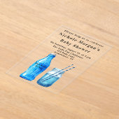 She’s Ready To Pop Boy Baby Shower アクリル招待状 (レイダウン)