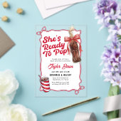 She’s Ready to Pop Cola Bottle Baby Shower  アクリル招待状 (インサイチュ (ウェディング))