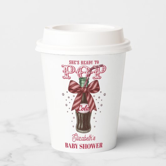 She’s Ready to Pop Cola Bottle Baby Shower 紙コップ (裏面)