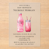 She’s Ready To Pop Girl Baby Shower アクリル招待状 (正面)