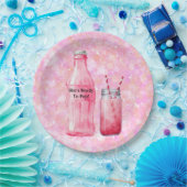 She’s Ready To Pop Girl Baby Shower ペーパープレート (パーティー)