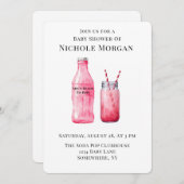 She’s Ready To Pop Girl Baby Shower 招待状 (正面/裏面)