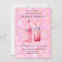 She’s Ready To Pop Girl Baby Shower 招待状