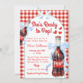 She’s Ready to Pop Soda Baby Shower 招待状 (正面)