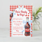 She’s Ready to Pop Soda Baby Shower 招待状 (スタンド正面)
