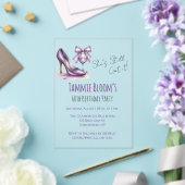 She’s Still Got It Purple High Heel Birthday Party アクリル招待状 (インサイチュ (ウェディング))