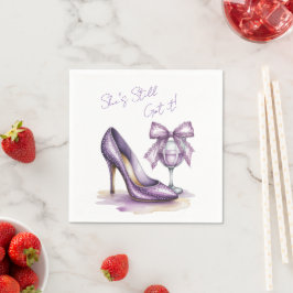 She’s Still Got It Purple High Heel Birthday Party スタンダードカクテルナプキン