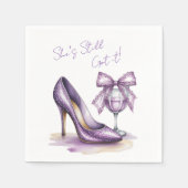 She’s Still Got It Purple High Heel Birthday Party スタンダードカクテルナプキン (正面)