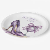 She’s Still Got It Purple High Heel Birthday Party ペーパープレート (アングル)