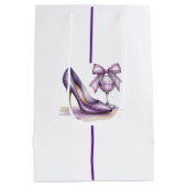 She’s Still Got It Purple High Heel Birthday Party ミディアムペーパーバッグ (裏面)