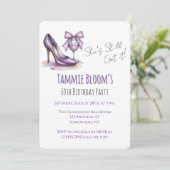 She’s Still Got It Purple High Heel Birthday Party 招待状 (スタンド正面)