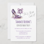 She’s Still Got It Purple High Heel Birthday Party 招待状 (正面)