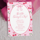 She’s the Cherry On Top Line Art Baby Shower 招待状