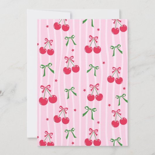 She’s the Cherry On Top Line Art Baby Shower 招待状 (裏面)