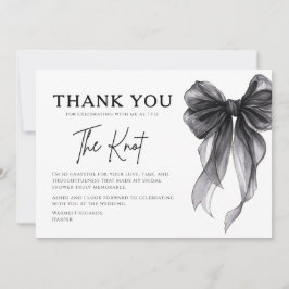 She’s Tying The Knot Black Bow Bridal Shower サンキューカード