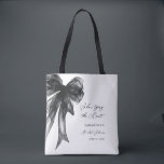 She’s Tying The Knot Black Bow Bridal Shower トートバッグ<br><div class="desc">Celebrate the bride-to-be with this She’s Tying The Knot Black Bow Bridal Shower Tote Bag, designed with a chic coquette-inspired black bow and elegant modern typography. Perfect for bridal showers, bachelorette celebrations, and wedding events, this stylish tote makes a thoughtful gift for the bride, bridesmaids, or guests. Ideal as a...</div>