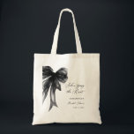 She’s Tying The Knot Black Bow Bridal Shower トートバッグ<br><div class="desc">Celebrate the bride-to-be with this She’s Tying The Knot Black Bow Bridal Shower Tote Bag, designed with a chic coquette-inspired black bow and elegant modern typography. Perfect for bridal showers, bachelorette celebrations, and wedding events, this stylish tote makes a thoughtful gift for the bride, bridesmaids, or guests. Ideal as a...</div>