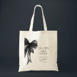 She’s Tying The Knot Black Bow Bridal Shower トートバッグ<br><div class="desc">Celebrate the bride-to-be with this She’s Tying The Knot Black Bow Bridal Shower Tote Bag, designed with a chic coquette-inspired black bow and elegant modern typography. Perfect for bridal showers, bachelorette celebrations, and wedding events, this stylish tote makes a thoughtful gift for the bride, bridesmaids, or guests. Ideal as a...</div>