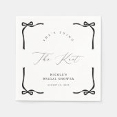 She’s Tying the Knot Black Bow Napkins スタンダードカクテルナプキン (正面)