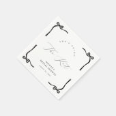 She’s Tying the Knot Black Bow Napkins スタンダードカクテルナプキン (角)