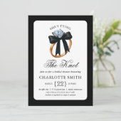 She’s Tying the Knot Black Bow Ring Bridal Shower 招待状 (スタンド正面)