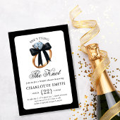 She’s Tying the Knot Black Bow Ring Bridal Shower 招待状