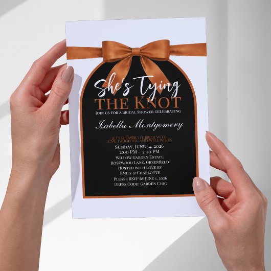 She’s Tying the Knot Burnt Orange Palette Bow 招待状