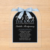 She’s Tying the Knot Light Blue Palette Bow アクリル招待状 (正面)