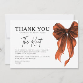 She’s Tying The Knot Orange Bow Bridal Shower サンキューカード