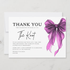 She’s Tying The Knot Purple Bow Bridal Shower サンキューカード