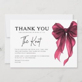 She’s Tying The Knot Red Bow Bridal Shower サンキューカード