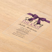 She’s Tying the Knot Theme Plum Bow アクリル招待状 (レイダウン)