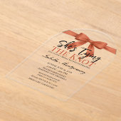 She’s Tying the Knot Theme Terracotta Bow アクリル招待状 (レイダウン)