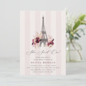 She Said Oui Blush Floral Paris Bridal Shower 招待状 (スタンド正面)