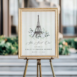 She Said Oui Paris Bridal Shower Welcome Sign ポスター