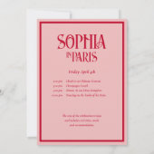 She Said Oui! The Bride To Be Paris Bachelorette 招待状 (裏面)