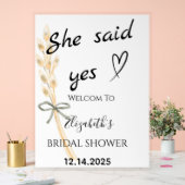 She Said Yes Bridal Shower Welcome アクリルサイン (ウェディング)