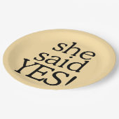 She Said Yes!!!!! | Engagement Celebration Design ペーパープレート (アングル)