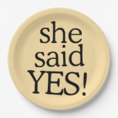 She Said Yes!!!!! | Engagement Celebration Design ペーパープレート (正面)