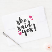 She Said Yes! Engagement Celebration – Romantic ラウンドシール (封筒)