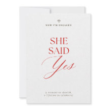 She Said Yes Engagement Party Invitation