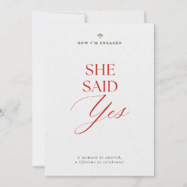 She Said Yes Engagement Party Invitation 招待状