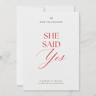 She Said Yes Engagement Party Invitation 招待状