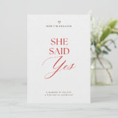 She Said Yes Engagement Party Invitation 招待状 (スタンド正面)