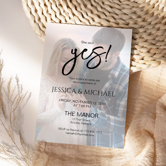 She Said Yes! Photo Engagement Party  招待状