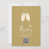 She Said Yes QR Code Bridal Shower Gold 招待状 (裏面)