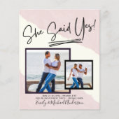 She SaidYes – フォト婚約パーティ招待状 (正面)