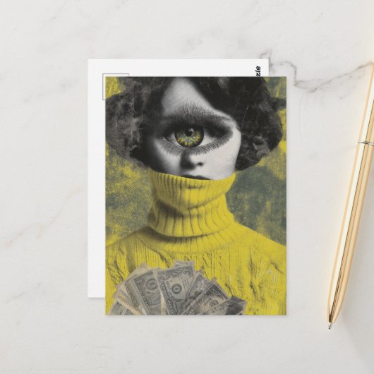 She sees money surreal ポストカード (正面/裏面インサイチュ)