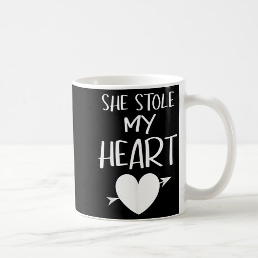 She Stole My Heart Valentines Day Matching Couples コーヒーマグカップ (右)
