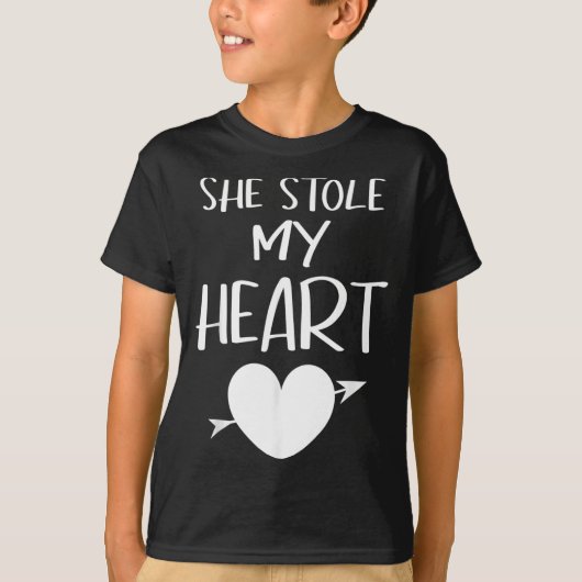 She Stole My Heart Valentines Day Matching Couples Tシャツ (正面)